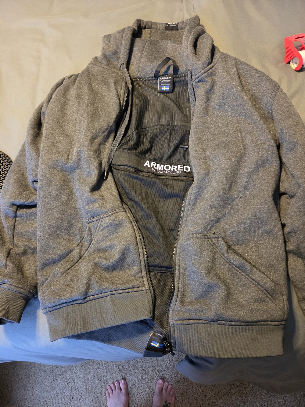 Armored by LUXYROLLING Gray Zip Hoodie